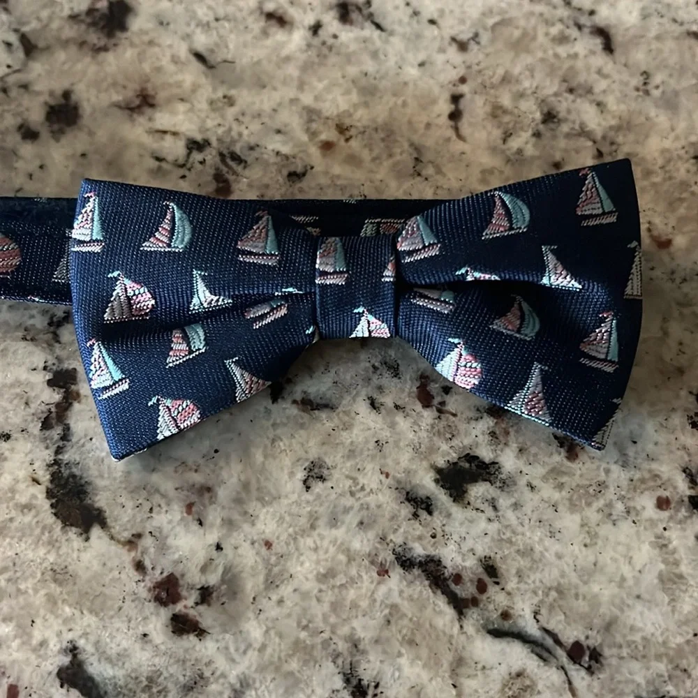 New - Janie and Jack Navy Sailboat Kids Bow Tie